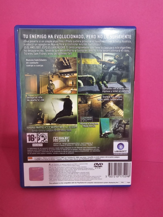 8-8-70393-2-Videojuego PS2 Splinter Cell Chaos Thedry