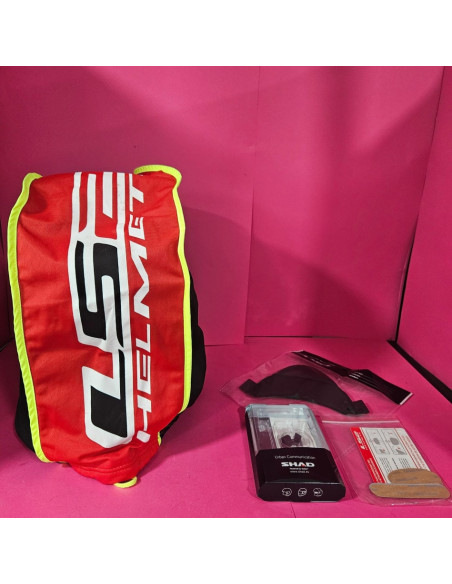 8-8-70808-13-Casco Integral Helmets LS2 Pioneer Evo MX436 Talla M Intercomunicador Shad UC03 