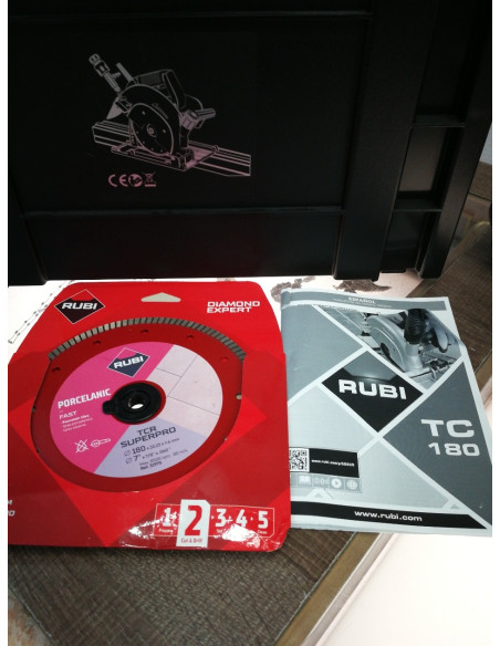 1-1-247347-4-Sierra Circular TC180 RUBI Kit De Sierra Circular Para Trabajos Pesados 1800W En Húmedo Y En Seco