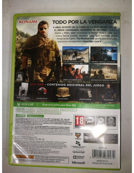 1-1-246243-2-Videojuego Xbox 360 Metal Gear Phantom Pain