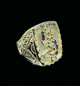 1-1-149894-4-Anillo plata bañada en oro dolar cuadrado piedras talla 27 2