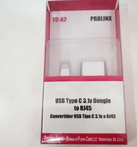 1-1-190347-1-Prolinx Tc-A2 T Adaptador Prolinx USB Tipo C a RJ45 Redes 1Gbps