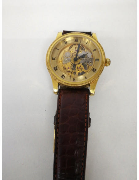 1-1-238310-1-Reloj Alta Gama Caballero Bulova Vintage Swiss Skeleton Wrist Watch 11987