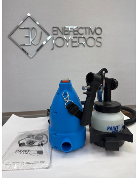 1-1-261615-1-Pistola De Pintar Con Compresor Portátil Paint Zoom Azul