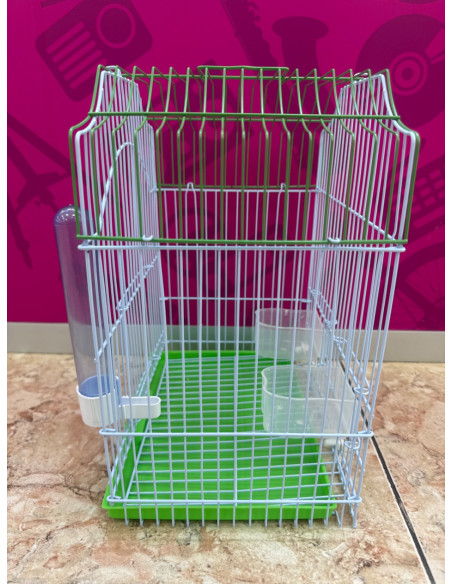 1-1-261828-2-Jaula De Pajaros Con Bebedero Y Comedero (Sin Uso)