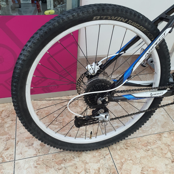 1-1-262475-4-Bicicleta Montana Scott Aspect 30 Negra Blanca Azul Talla M 26 Pulgadas