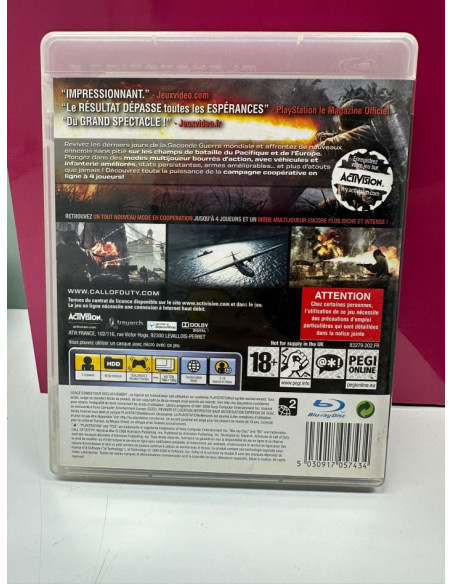 9-9-63206-2-Videojuego PS3 cod world at war pal francia