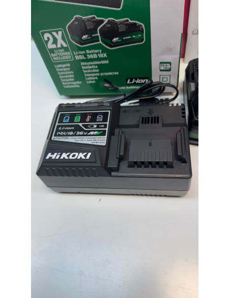 9-9-68160-4-Martillo demoledor Hikoki h 3641da 36v cargador 2 baterías 8ah uc18ysl3 (sin uso)