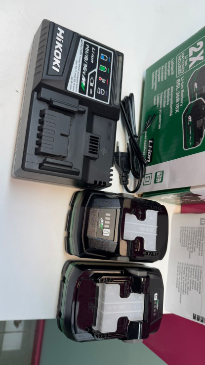 9-9-68160-7-Martillo demoledor Hikoki h 3641da 36v cargador 2 baterías 8ah uc18ysl3 (sin uso)