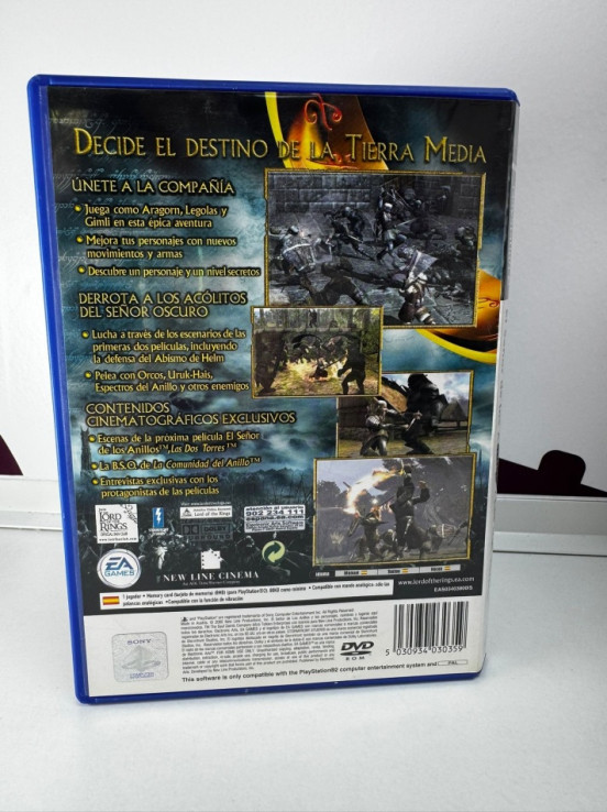 9-9-71463-3-Videojuego PS2 el señor de los anillos las dos torres