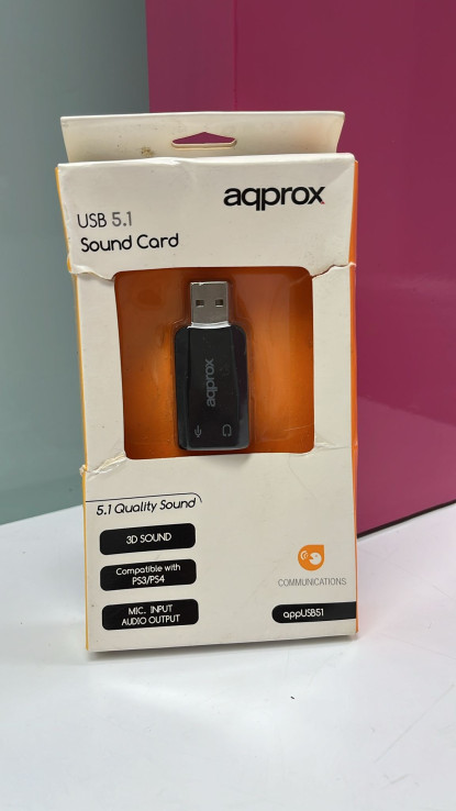 9-9-62906-1-Informática Tarjeta de sonido aprox usb 5.1 sin uso