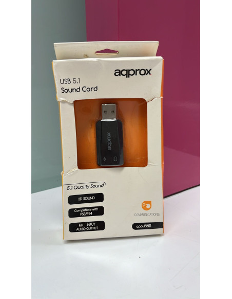 9-9-62906-1-Informática Tarjeta de sonido aprox usb 5.1 sin uso