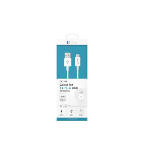 9-9-70212-1-Cable de carga y datos USB Tipo A a Tipo C 2,4A 1m Blanco
