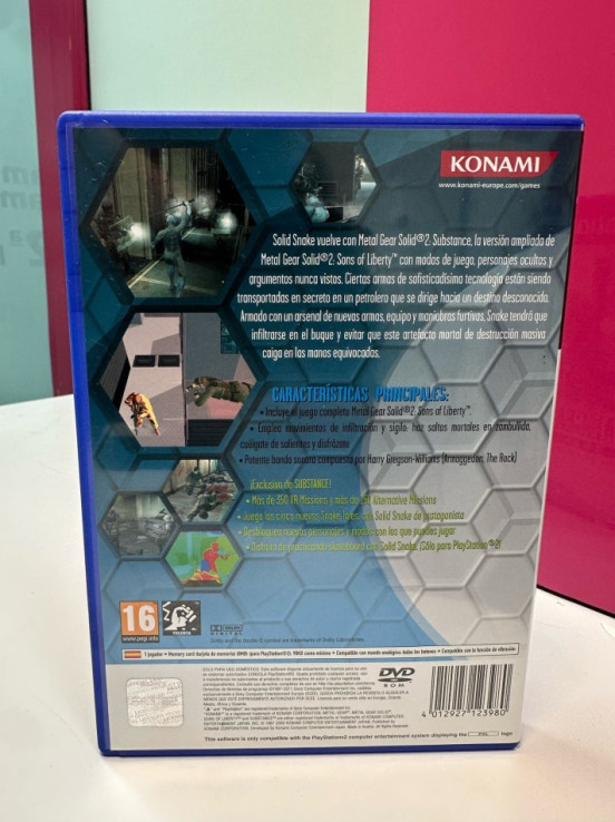 9-9-69473-3-Videojuego PS2 Metal gear solid 2 Substance