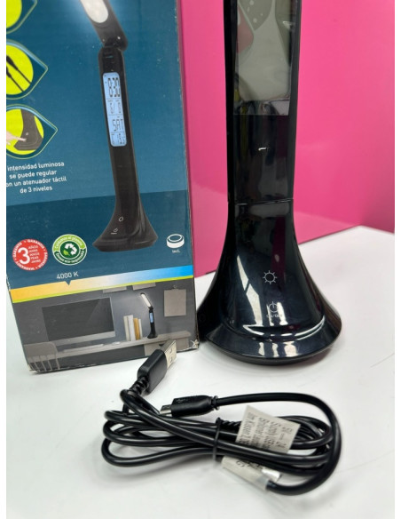 9-9-62421-1-Hogar Y Complementos Lámpara Led De Sobremesa Con Reloj