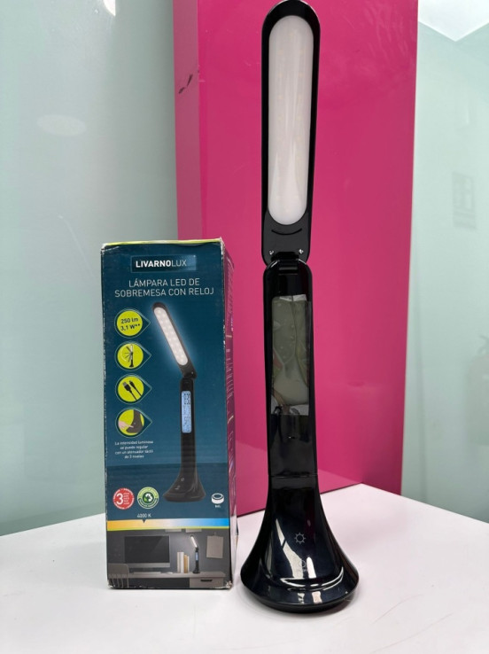 9-9-62421-2-Hogar Y Complementos Lámpara Led De Sobremesa Con Reloj