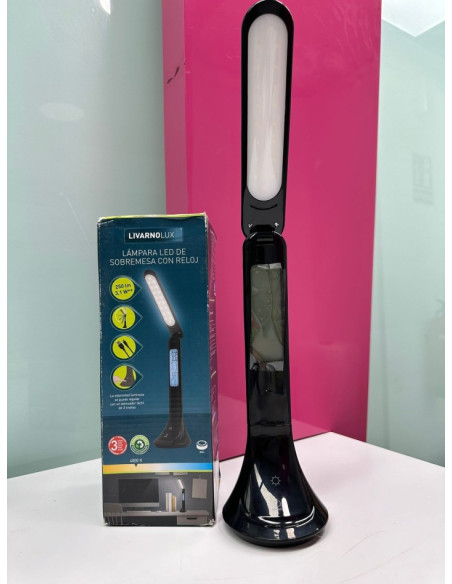 9-9-62421-2-Hogar Y Complementos Lámpara Led De Sobremesa Con Reloj