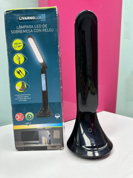 9-9-62421-3-Hogar Y Complementos Lámpara Led De Sobremesa Con Reloj