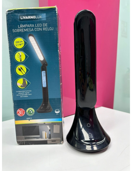 9-9-62421-3-Hogar Y Complementos Lámpara Led De Sobremesa Con Reloj