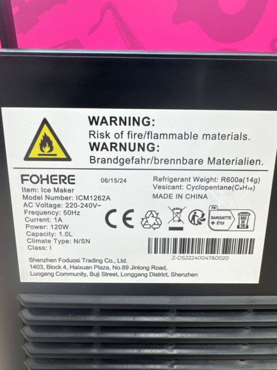 1-1-260343-3-Cocina FOHERE Maquina De Hielo Para Encimera 