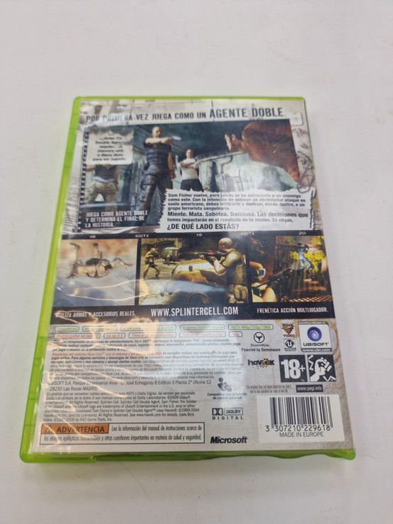 1-1-261149-2-Videojuego Xbox 360 Tom Clancy Splinter Cell Double Agent