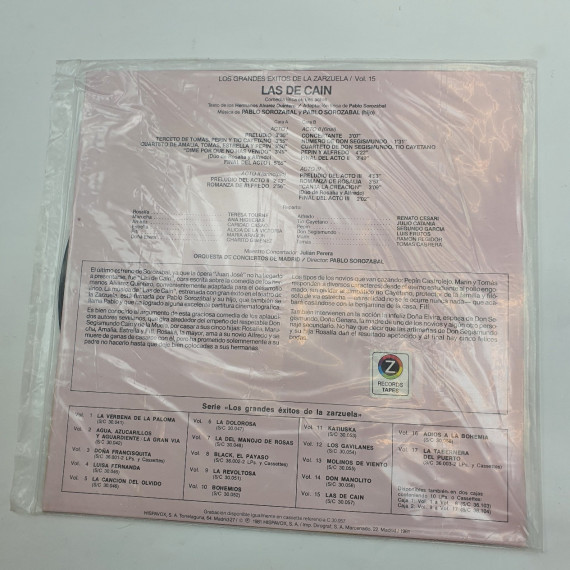 1-1-242484-2-vinilo los grandes exitos de la zarzuela vol 15