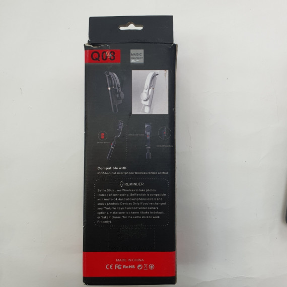 1-1-258103-2-Accesorio Móviles Q08 450mAh Anti-Shake 360-Degree Gimbal Tripode