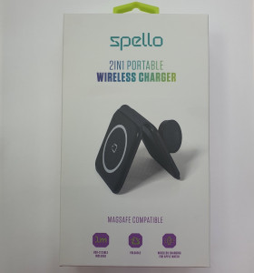 1-1-257693-1-Móvil Cargador Inalámbrico Y Magnético Portátil 2 En 1 De Spello - Negro 