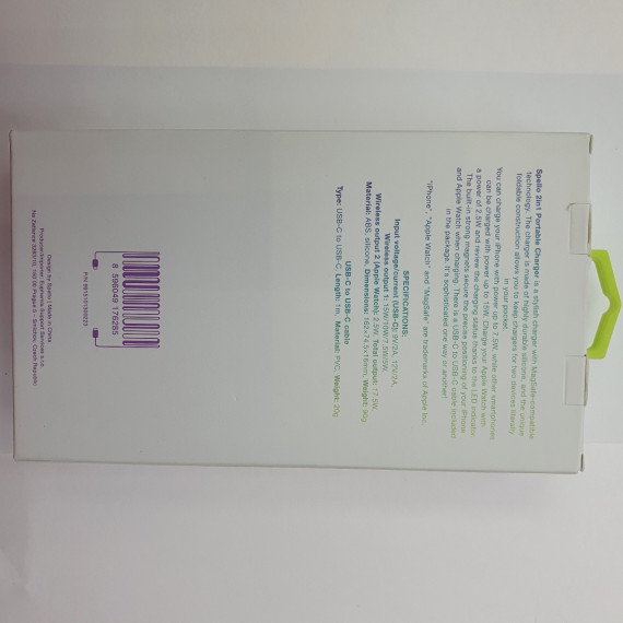 1-1-257693-2-Móvil Cargador Inalámbrico Y Magnético Portátil 2 En 1 De Spello - Negro 