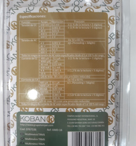 1-1-246861-1-Herramienta Especializada Multímetro Digital Koban KMD-16 0767536  2