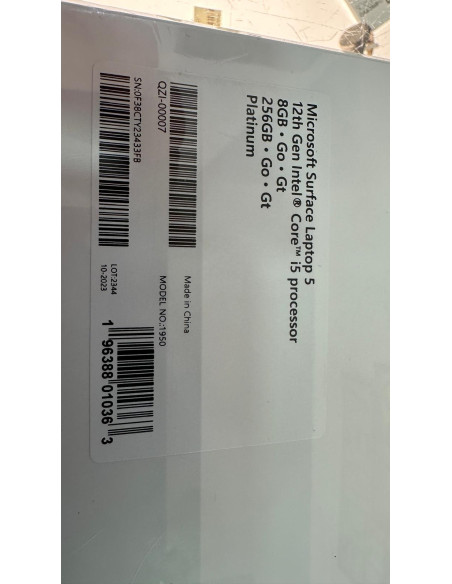 1-1-244921-2-Ordenador portátil MICROSOFT SURFACE LAPTOP 5 I5 8 256 precintado