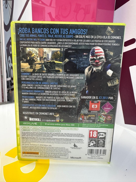 9-9-73301-4-Videojuego Xbox 360 payday2