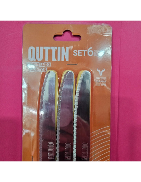 8-8-73586-2-Set Cuchillos Cocina QUTTIN Set 6 Cuchillos De Mes 12.5cm (NUEVO)