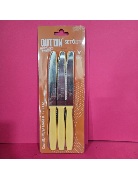8-8-73586-3-Set Cuchillos Cocina QUTTIN Set 6 Cuchillos De Mes 12.5cm (NUEVO)
