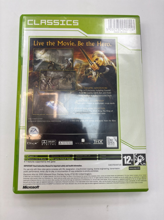 1-1-264809-2-Videojuego Xbox Classic The Lord Of The Rings The Return Of the King