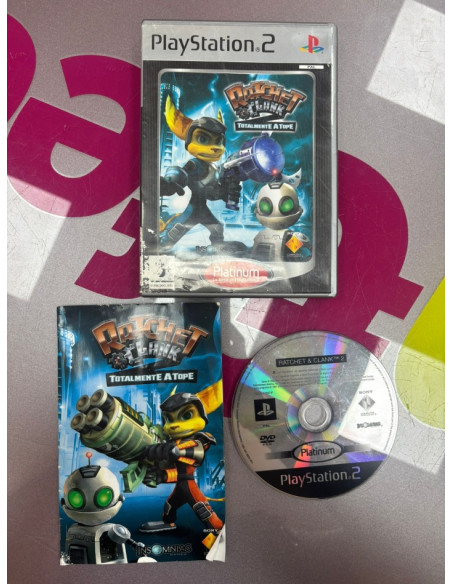 7-7-82545-1-Videojuego PS2 ratchet clank totalmente a tope ps2
