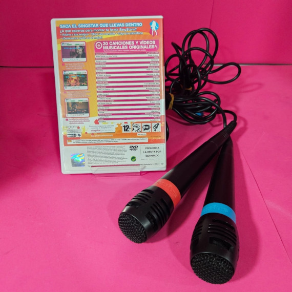 8-8-73913-2-Microfono Ps2 SingsStar (2) Juego SingstarLatino