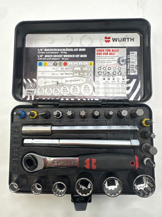 1-1-266188-2-Equipamiento Taller Wurth Juego Carraca Mini 1 4 23ud 