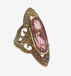 1-1-236374-2-Anillo tipo moruno de oro amarillo 18K, T 15