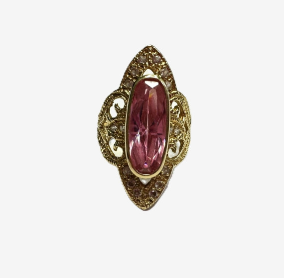 1-1-236374-3-Anillo tipo moruno de oro amarillo 18K, T 15