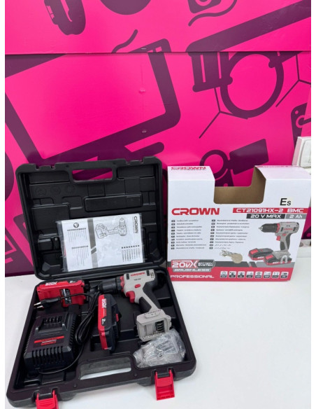 7-7-83252-2-Taladro Electrico Crown Ct21091x-2 20V 2 Ah (Sin Uso)