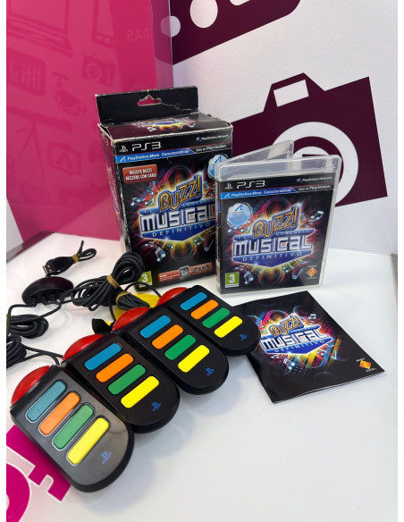 9-9-74028-1-Videojuego PS3 Buzz El consurso Musical Definitivo Mandos