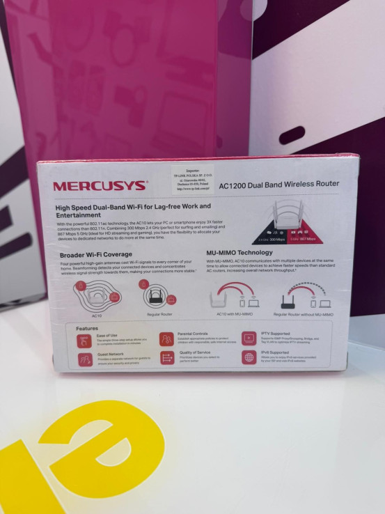 9-9-74181-2-Router Cable Mercusys Ac1200 Dual Band Wireless Ac10 (sin Uso)