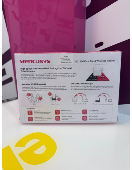 9-9-74181-2-Router Cable Mercusys Ac1200 Dual Band Wireless Ac10 (sin Uso)