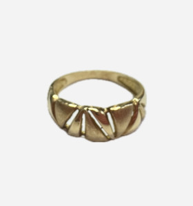 7-9-73202-1-Anillo huecos de oro amarillo mate y brillo de 18K, T16 