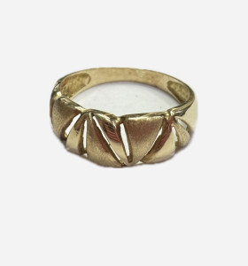 7-9-73202-1-Anillo huecos de oro amarillo mate y brillo de 18K, T16  2
