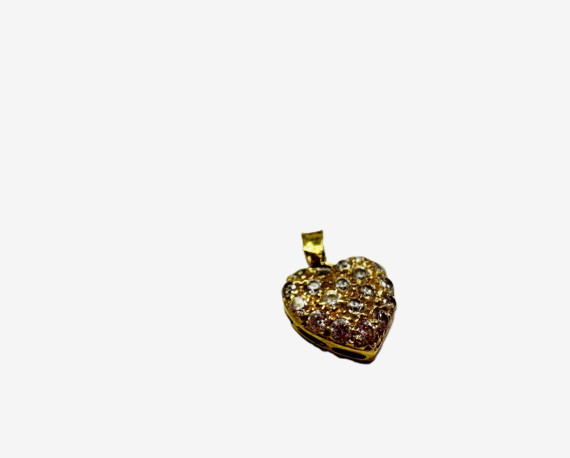 1-8-73547-2-Colgante de corazon con circonita de oro amarillo 18K