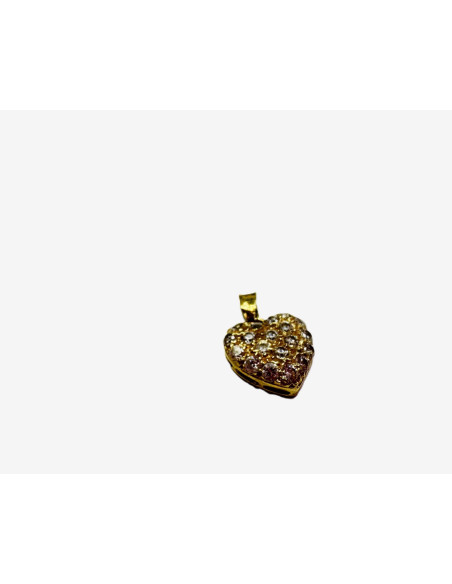1-8-73547-2-Colgante de corazon con circonita de oro amarillo 18K