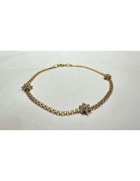 7-7-82688-1-Pulsera con estrellas de oro amarillo 18K, L 17cm