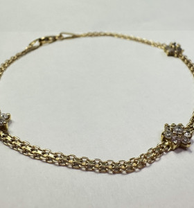 7-7-82688-1-Pulsera con estrellas de oro amarillo 18K, L 17cm 2
